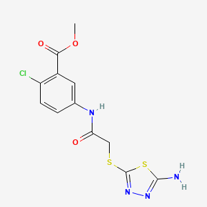 molecular formula C12H11ClN4O3S2 B4105192 methyl 5-({[(5-amino-1,3,4-thiadiazol-2-yl)thio]acetyl}amino)-2-chlorobenzoate 