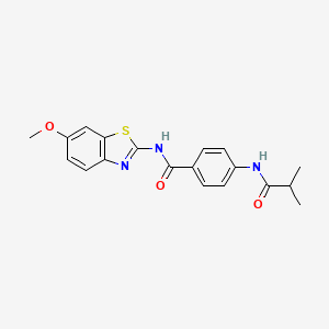 molecular formula C19H19N3O3S B4105206 4-(isobutyrylamino)-N-(6-methoxy-1,3-benzothiazol-2-yl)benzamide 
