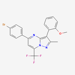 molecular formula C21H15BrF3N3O B4105212 5-(4-bromophenyl)-3-(2-methoxyphenyl)-2-methyl-7-(trifluoromethyl)pyrazolo[1,5-a]pyrimidine 