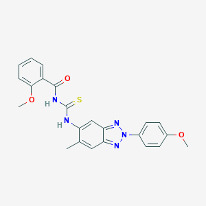 molecular formula C23H21N5O3S B410522 2-methoxy-N-{[2-(4-methoxyphenyl)-6-methyl-2H-benzotriazol-5-yl]carbamothioyl}benzamide CAS No. 333741-22-3