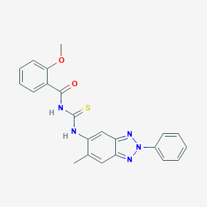 molecular formula C22H19N5O2S B410523 N-(2-methoxybenzoyl)-N'-(6-methyl-2-phenyl-2H-1,2,3-benzotriazol-5-yl)thiourea 