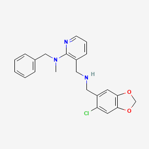molecular formula C22H22ClN3O2 B4105252 N-benzyl-3-({[(6-chloro-1,3-benzodioxol-5-yl)methyl]amino}methyl)-N-methyl-2-pyridinamine 
