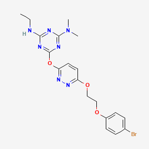 molecular formula C19H22BrN7O3 B4105260 6-({6-[2-(4-bromophenoxy)ethoxy]-3-pyridazinyl}oxy)-N'-ethyl-N,N-dimethyl-1,3,5-triazine-2,4-diamine 