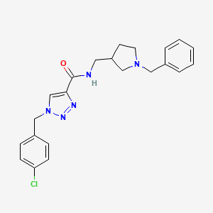 molecular formula C22H24ClN5O B4105270 N-[(1-benzyl-3-pyrrolidinyl)methyl]-1-(4-chlorobenzyl)-1H-1,2,3-triazole-4-carboxamide 