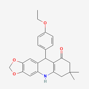 molecular formula C24H25NO4 B4105277 10-(4-ethoxyphenyl)-7,7-dimethyl-6,7,8,10-tetrahydro[1,3]dioxolo[4,5-b]acridin-9(5H)-one 