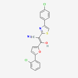 molecular formula C22H12Cl2N2O2S B4105282 3-[5-(2-chlorophenyl)-2-furyl]-2-[4-(4-chlorophenyl)-1,3-thiazol-2-yl]-3-hydroxyacrylonitrile 