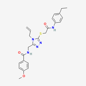 molecular formula C24H27N5O3S B4105290 N-{[4-allyl-5-({2-[(4-ethylphenyl)amino]-2-oxoethyl}thio)-4H-1,2,4-triazol-3-yl]methyl}-4-methoxybenzamide 