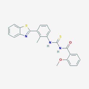 molecular formula C23H19N3O2S2 B410530 N-{[3-(1,3-benzothiazol-2-yl)-2-methylphenyl]carbamothioyl}-2-methoxybenzamide 