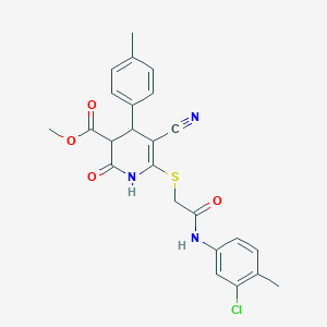 molecular formula C24H22ClN3O4S B4105302 methyl 6-({2-[(3-chloro-4-methylphenyl)amino]-2-oxoethyl}thio)-5-cyano-4-(4-methylphenyl)-2-oxo-1,2,3,4-tetrahydro-3-pyridinecarboxylate 