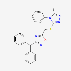 3-(diphenylmethyl)-5-{[(5-methyl-4-phenyl-4H-1,2,4-triazol-3-yl)thio]methyl}-1,2,4-oxadiazole