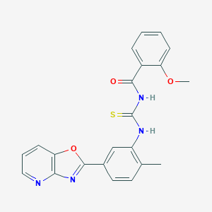 molecular formula C22H18N4O3S B410531 2-methoxy-N-{[2-methyl-5-([1,3]oxazolo[4,5-b]pyridin-2-yl)phenyl]carbamothioyl}benzamide CAS No. 364609-75-6