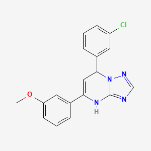 molecular formula C18H15ClN4O B4105313 7-(3-chlorophenyl)-5-(3-methoxyphenyl)-4,7-dihydro[1,2,4]triazolo[1,5-a]pyrimidine 