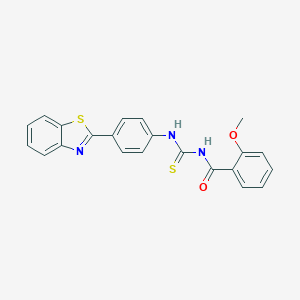molecular formula C22H17N3O2S2 B410532 N-{[4-(1,3-benzothiazol-2-yl)phenyl]carbamothioyl}-2-methoxybenzamide 