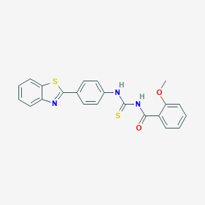 molecular formula C22H17N3O2S2 B410532 N-[[4-(1,3-benzothiazol-2-yl)phenyl]carbamothioyl]-2-methoxybenzamide 