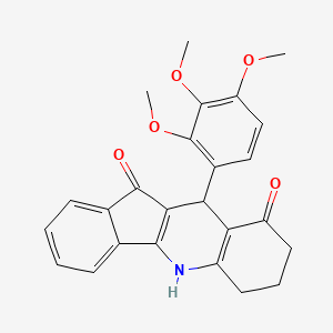 molecular formula C25H23NO5 B4105322 10-(2,3,4-trimethoxyphenyl)-6,7,8,10-tetrahydro-5H-indeno[1,2-b]quinoline-9,11-dione 