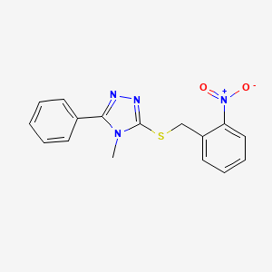 4-methyl-3-[(2-nitrobenzyl)thio]-5-phenyl-4H-1,2,4-triazole