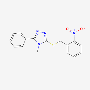 molecular formula C16H14N4O2S B4105327 4-methyl-3-[(2-nitrobenzyl)thio]-5-phenyl-4H-1,2,4-triazole 