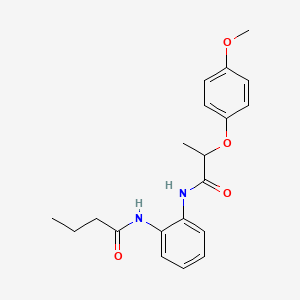 molecular formula C20H24N2O4 B4105335 N-(2-{[2-(4-methoxyphenoxy)propanoyl]amino}phenyl)butanamide 
