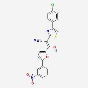 molecular formula C22H12ClN3O4S B4105348 2-[4-(4-chlorophenyl)-1,3-thiazol-2-yl]-3-hydroxy-3-[5-(3-nitrophenyl)-2-furyl]acrylonitrile 