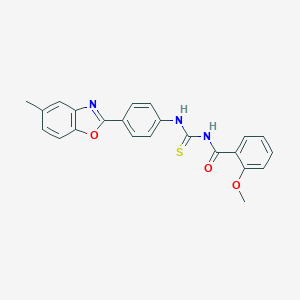 molecular formula C23H19N3O3S B410535 2-methoxy-N-{[4-(5-methyl-1,3-benzoxazol-2-yl)phenyl]carbamothioyl}benzamide 