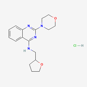 molecular formula C17H23ClN4O2 B4105359 2-(4-morpholinyl)-N-(tetrahydro-2-furanylmethyl)-4-quinazolinamine hydrochloride 