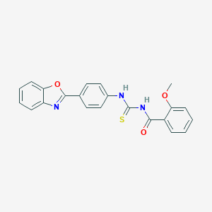 molecular formula C22H17N3O3S B410537 N-[4-(1,3-benzoxazol-2-yl)phenyl]-N'-(2-methoxybenzoyl)thiourea 