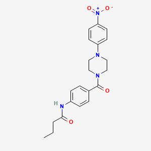 molecular formula C21H24N4O4 B4105371 N-(4-{[4-(4-nitrophenyl)-1-piperazinyl]carbonyl}phenyl)butanamide 