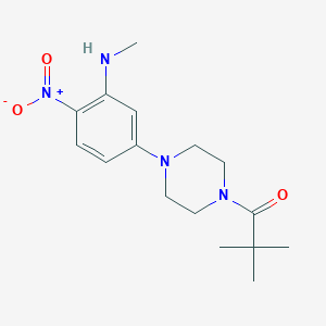 molecular formula C16H24N4O3 B4105395 5-[4-(2,2-dimethylpropanoyl)-1-piperazinyl]-N-methyl-2-nitroaniline 