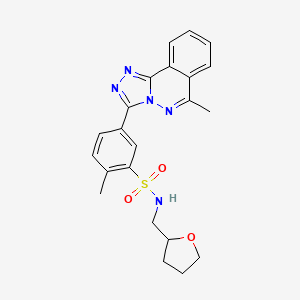 molecular formula C22H23N5O3S B4105423 2-methyl-5-(6-methyl[1,2,4]triazolo[3,4-a]phthalazin-3-yl)-N-(tetrahydro-2-furanylmethyl)benzenesulfonamide 