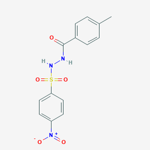 molecular formula C14H13N3O5S B410545 4-nitro-N'-(4-methylbenzoyl)benzenesulfonohydrazide 