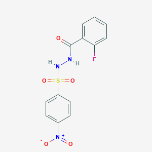 molecular formula C13H10FN3O5S B410546 N'-(2-fluorobenzoyl)-4-nitrobenzenesulfonohydrazide 