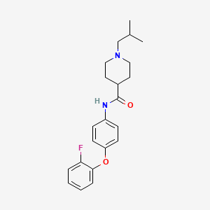 molecular formula C22H27FN2O2 B4105463 N-[4-(2-fluorophenoxy)phenyl]-1-isobutyl-4-piperidinecarboxamide 