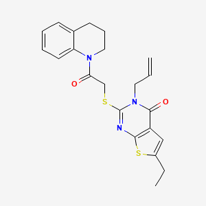 molecular formula C22H23N3O2S2 B4105476 3-allyl-2-{[2-(3,4-dihydro-1(2H)-quinolinyl)-2-oxoethyl]thio}-6-ethylthieno[2,3-d]pyrimidin-4(3H)-one 