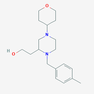 molecular formula C19H30N2O2 B4105484 2-[1-(4-methylbenzyl)-4-(tetrahydro-2H-pyran-4-yl)-2-piperazinyl]ethanol 
