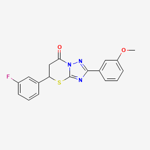 molecular formula C18H14FN3O2S B4105488 5-(3-fluorophenyl)-2-(3-methoxyphenyl)-5,6-dihydro-7H-[1,2,4]triazolo[5,1-b][1,3]thiazin-7-one 