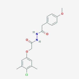 molecular formula C19H21ClN2O4 B410551 2-(4-chloro-3,5-dimethylphenoxy)-N'-[(4-methoxyphenyl)acetyl]acetohydrazide 