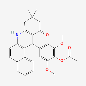 molecular formula C29H29NO5 B4105513 4-(9,9-dimethyl-11-oxo-7,8,9,10,11,12-hexahydrobenzo[a]acridin-12-yl)-2,6-dimethoxyphenyl acetate 