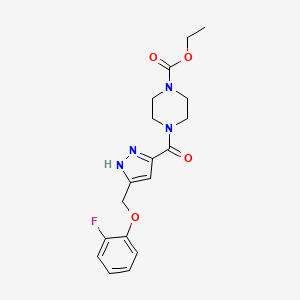 molecular formula C18H21FN4O4 B4105518 ethyl 4-({5-[(2-fluorophenoxy)methyl]-1H-pyrazol-3-yl}carbonyl)-1-piperazinecarboxylate 