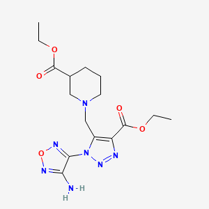 molecular formula C16H23N7O5 B4105522 ethyl 1-{[1-(4-amino-1,2,5-oxadiazol-3-yl)-4-(ethoxycarbonyl)-1H-1,2,3-triazol-5-yl]methyl}-3-piperidinecarboxylate CAS No. 312277-79-5