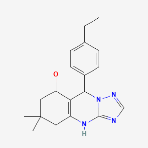 molecular formula C19H22N4O B4105530 9-(4-ethylphenyl)-6,6-dimethyl-5,6,7,9-tetrahydro[1,2,4]triazolo[5,1-b]quinazolin-8(4H)-one 
