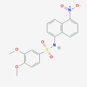 molecular formula C18H16N2O6S B4105533 3,4-dimethoxy-N-(5-nitro-1-naphthyl)benzenesulfonamide 