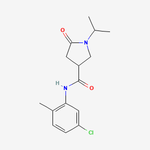 molecular formula C15H19ClN2O2 B4105566 N-(5-chloro-2-methylphenyl)-1-isopropyl-5-oxo-3-pyrrolidinecarboxamide 