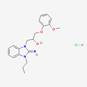 molecular formula C20H26ClN3O3 B4105592 1-(2-imino-3-propyl-2,3-dihydro-1H-benzimidazol-1-yl)-3-(2-methoxyphenoxy)-2-propanol hydrochloride 