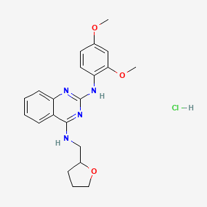 molecular formula C21H25ClN4O3 B4105600 N~2~-(2,4-dimethoxyphenyl)-N~4~-(tetrahydro-2-furanylmethyl)-2,4-quinazolinediamine hydrochloride 