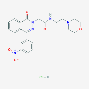 molecular formula C22H24ClN5O5 B4105601 N-[2-(4-morpholinyl)ethyl]-2-[4-(3-nitrophenyl)-1-oxo-2(1H)-phthalazinyl]acetamide hydrochloride 