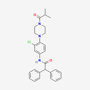 molecular formula C28H30ClN3O2 B4105613 N-[3-chloro-4-(4-isobutyryl-1-piperazinyl)phenyl]-2,2-diphenylacetamide 