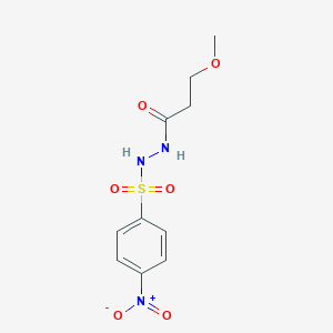 molecular formula C10H13N3O6S B410564 4-nitro-N'-(3-methoxypropanoyl)benzenesulfonohydrazide 