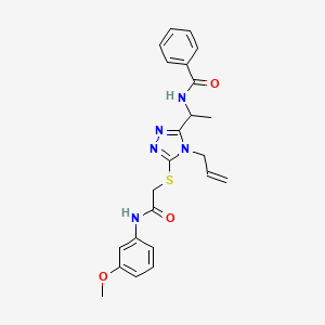 molecular formula C23H25N5O3S B4105642 N-{1-[4-allyl-5-({2-[(3-methoxyphenyl)amino]-2-oxoethyl}thio)-4H-1,2,4-triazol-3-yl]ethyl}benzamide 
