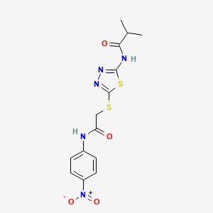 2-methyl-N-[5-({2-[(4-nitrophenyl)amino]-2-oxoethyl}thio)-1,3,4-thiadiazol-2-yl]propanamide