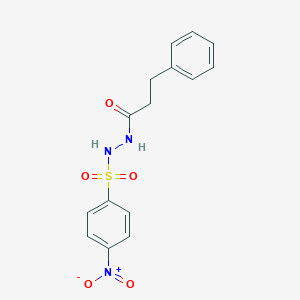 molecular formula C15H15N3O5S B410569 N'-(4-nitrophenyl)sulfonyl-3-phenylpropanehydrazide 